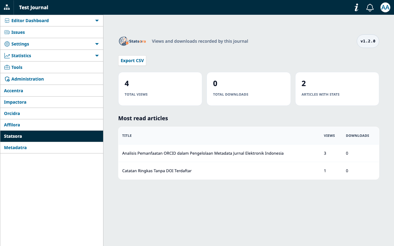 Statsora - Dasbor editor